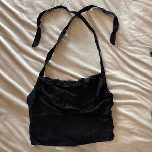 Black Halter Crop Top
